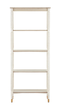 Currey and Company - 3000-0203 - Etagere - Aster Collection - Off White/Fog/Brass