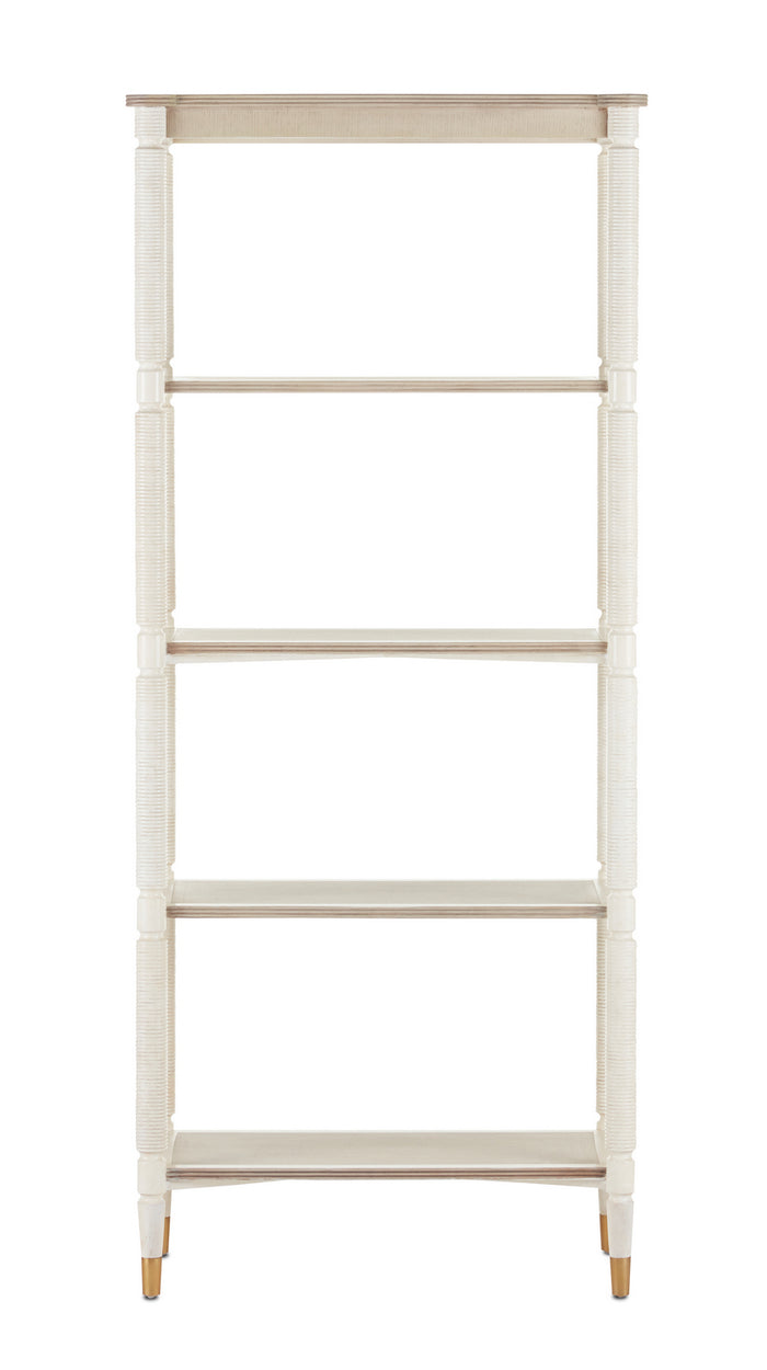Currey and Company - 3000-0203 - Etagere - Aster - Off-White/Fog/Brass