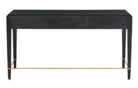 Currey and Company - 3000-0207 - Desk - Verona - Black Lacquered Linen/Champagne