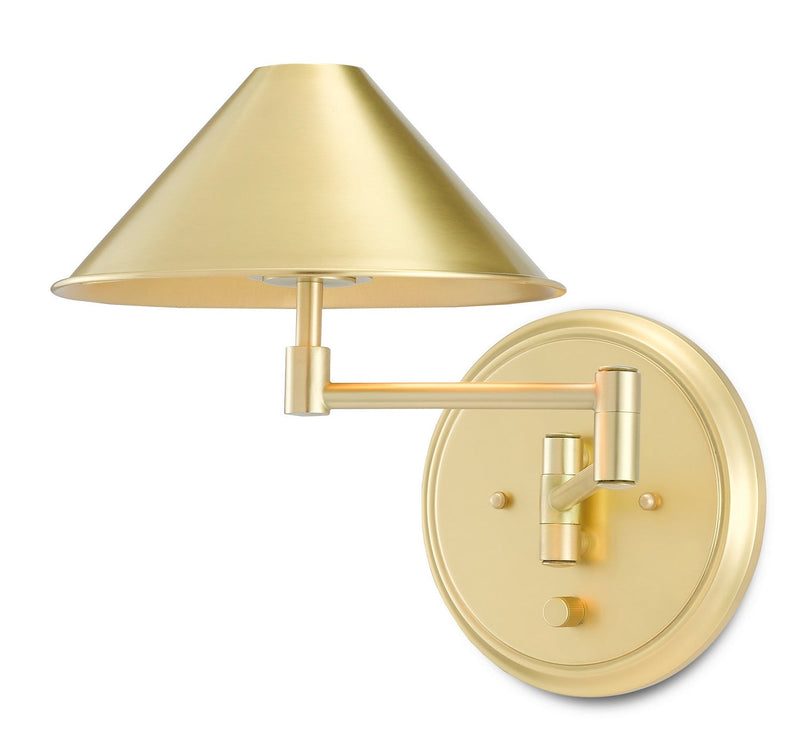 Currey and Company LED Wall Sconce from the Seton collection in Brushed Brass finish