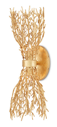 Currey and Company - 5000-0200 - Two Light Wall Sconce - Sea Fan - Gold Gilt