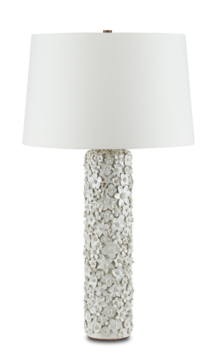 Currey and Company One Light Table Lamp from the Jessamine collection in Antique White finish