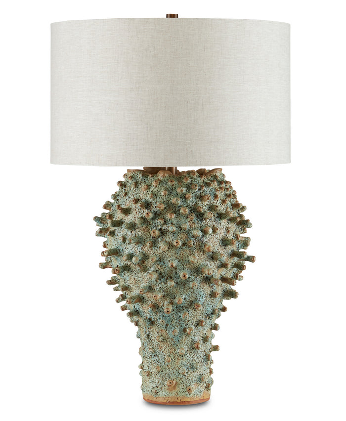 Currey and Company One Light Table Lamp from the Sea Urchin collection in Sunken Green finish