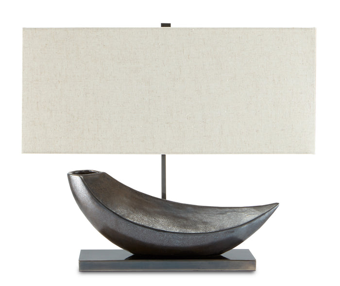Currey and Company One Light Table Lamp from the Roman collection in Antique Nickel finish