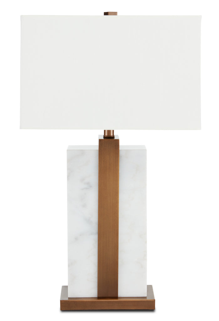 Currey and Company One Light Table Lamp from the Catriona collection in Natural/Antique Brass finish
