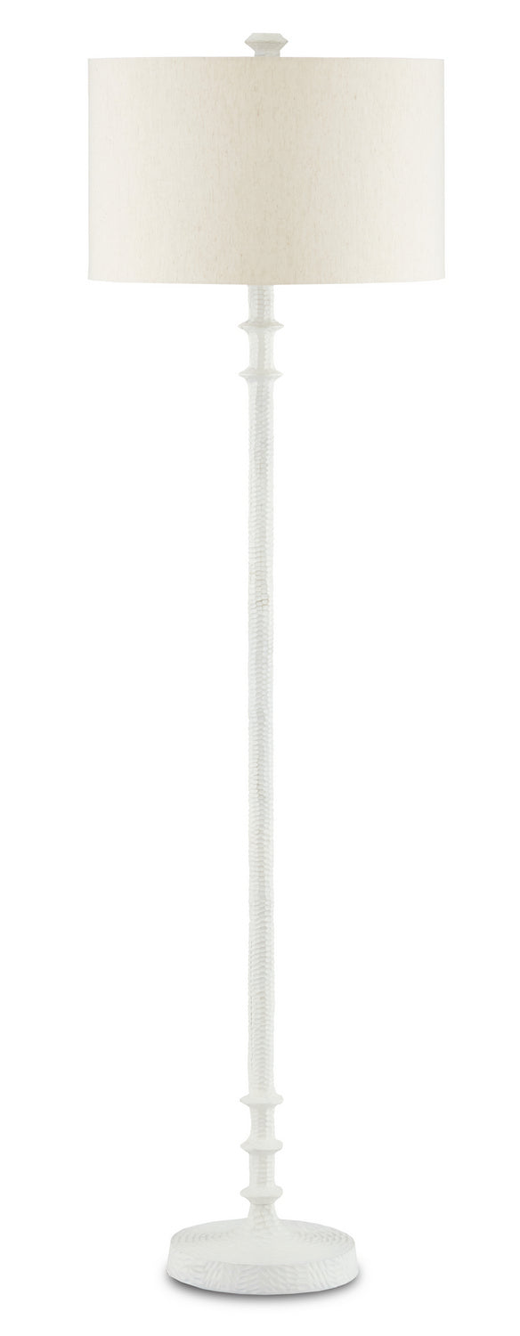 Currey and Company One Light Floor Lamp from the Gallo collection in Antique White finish