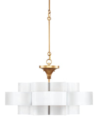 Currey and Company - 9000-0856 - One Light Chandelier - Grand Lotus Collection - Sugar White/Contemporary Gold Leaf
