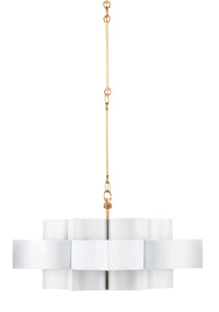 Currey and Company - 9000-0857 - Six Light Chandelier - Grand Lotus Collection - Sugar White/Contemporary Gold Leaf