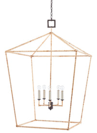 Currey and Company - 9000-0871 - Five Light Lantern - Denison Collection - Molé Black/Natural