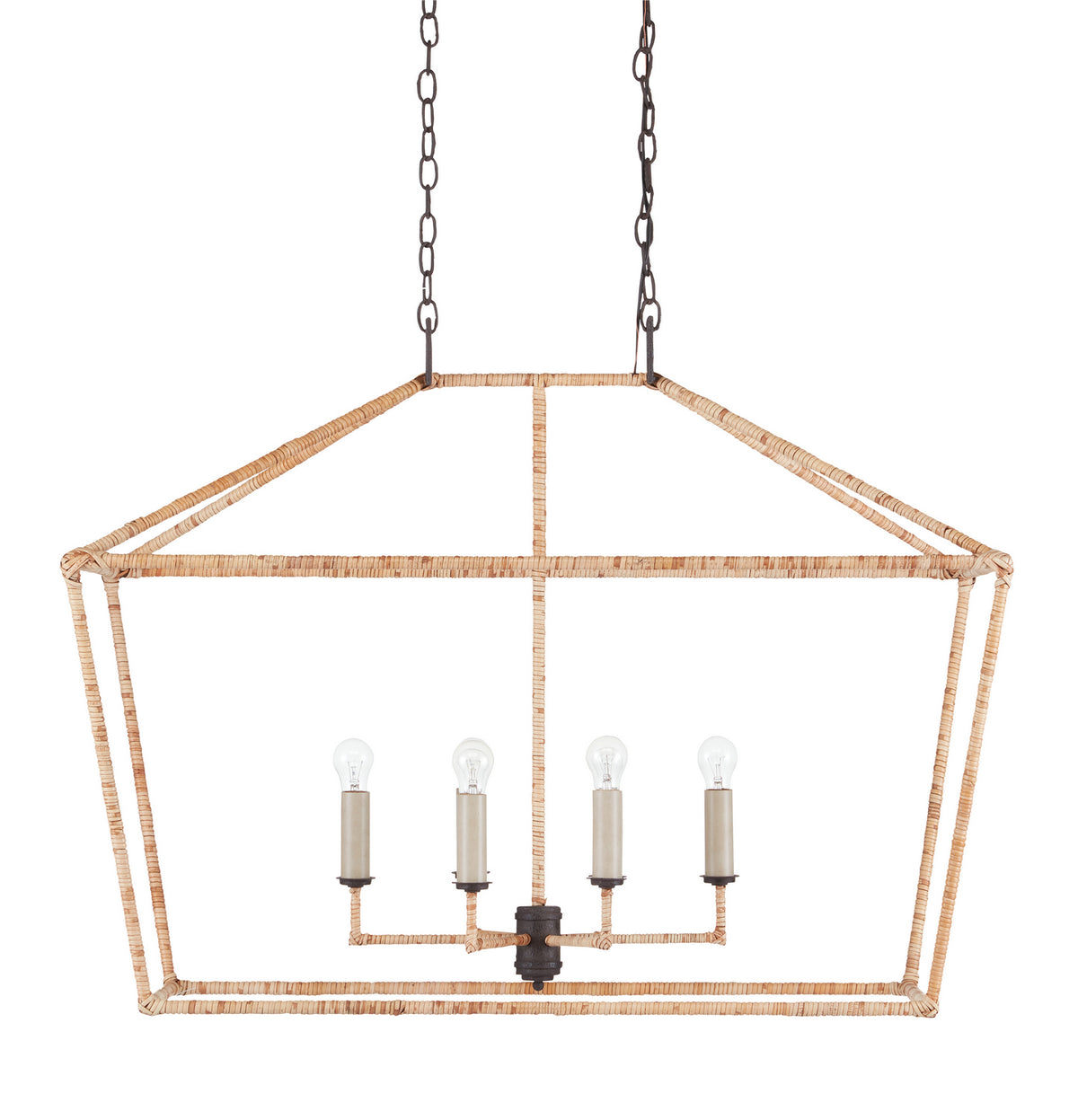 Currey and Company - 9000-0874 - Six Light Lantern - Denison Collection - Molé Black/Natural