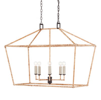 Currey and Company - 9000-0874 - Six Light Lantern - Denison Collection - Molé Black/Natural