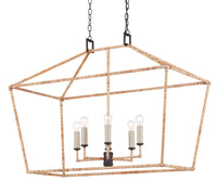 Currey and Company - 9000-0874 - Six Light Lantern - Denison Collection - Molé Black/Natural