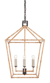 Currey and Company - 9000-0874 - Six Light Lantern - Denison Collection - Molé Black/Natural