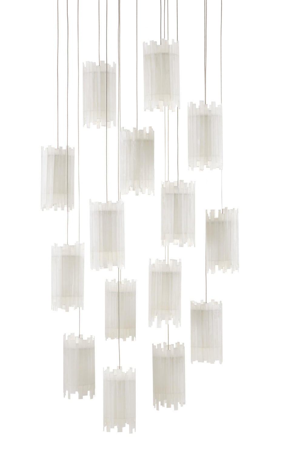 Currey and Company 15 Light Pendant from the Escenia collection in Natural/Painted Silver finish