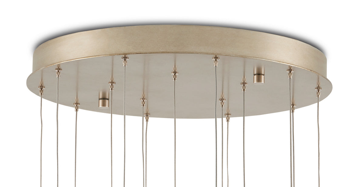 Currey and Company 15 Light Pendant from the Escenia collection in Natural/Painted Silver finish