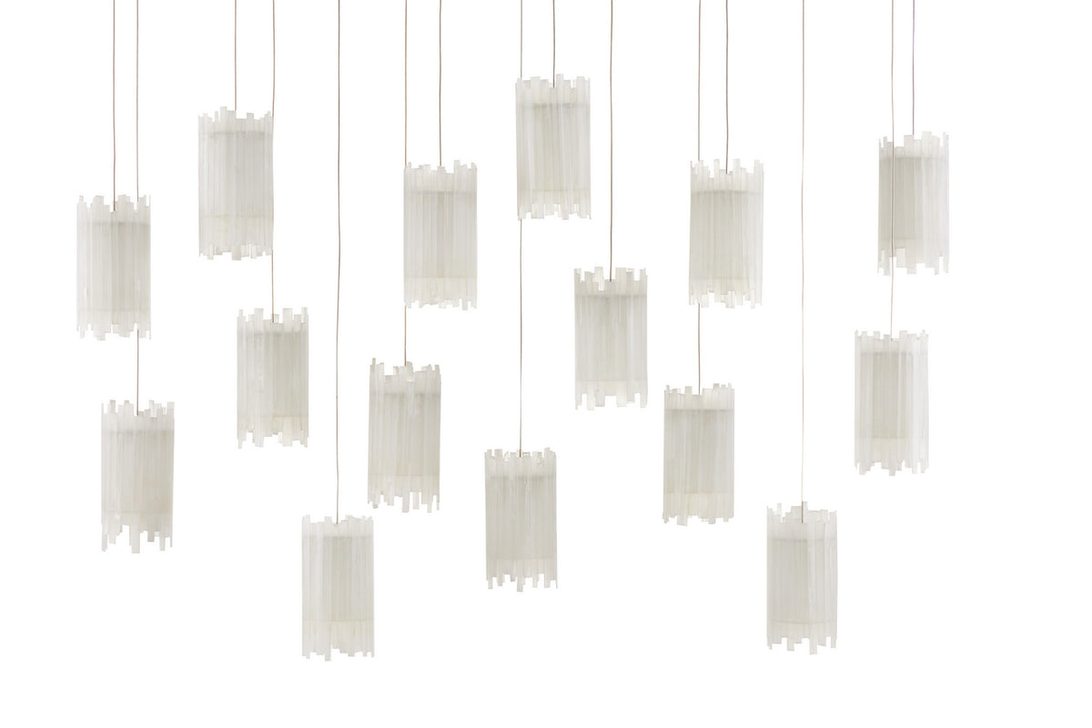 Currey and Company - 9000-0885 - 15 Light Pendant - Escenia Collection - Frosted White