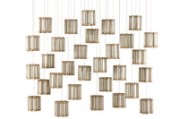 Currey and Company - 9000-0893 - 30 Light Pendant - Daze Collection - White/Antique Brass