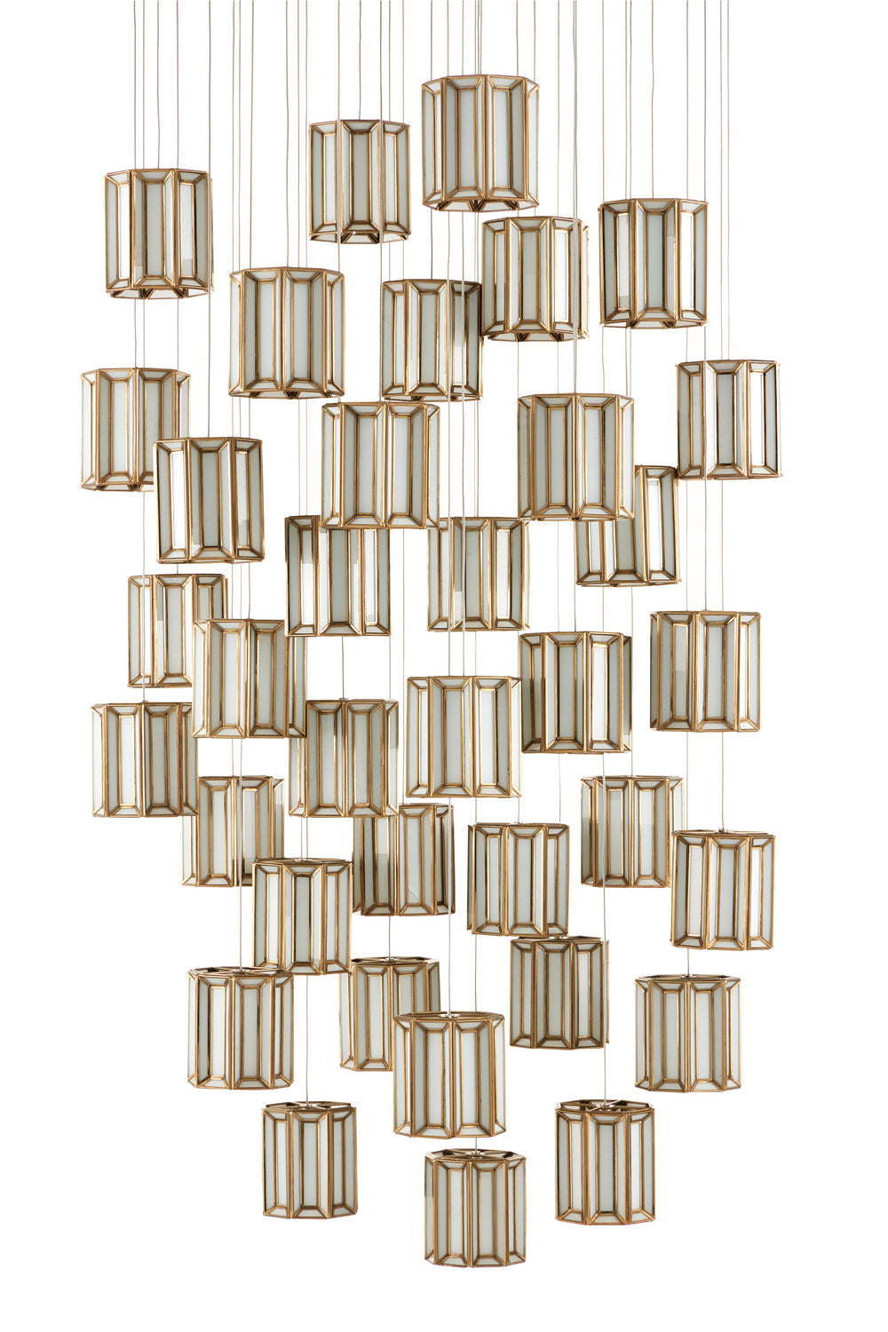 Currey and Company - 9000-0894 - 36 Light Pendant - Daze Collection - White/Antique Brass