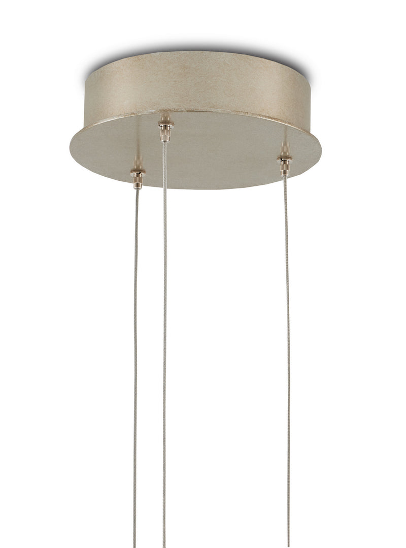 Currey and Company Three Light Pendant from the Lazio collection in Natural/Painted Silver finish