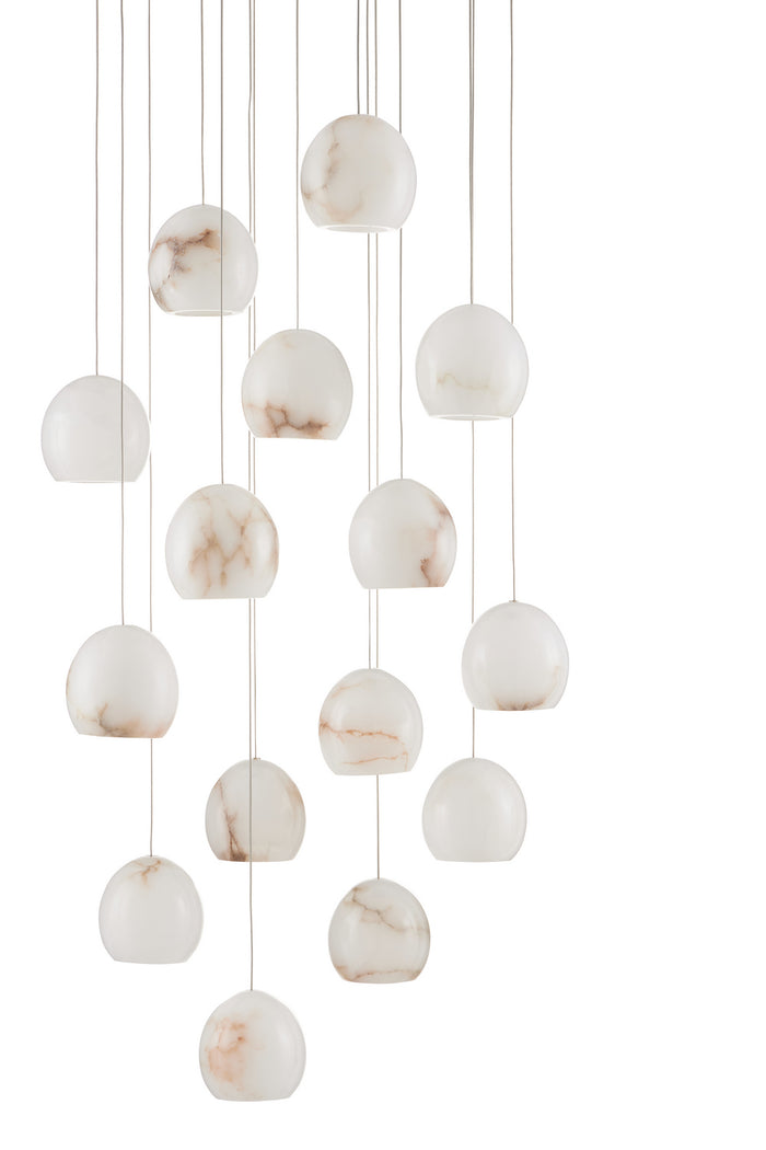 Currey and Company 15 Light Pendant from the Lazio collection in Natural/Painted Silver finish