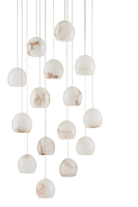 Currey and Company 15 Light Pendant from the Lazio collection in Natural/Painted Silver finish