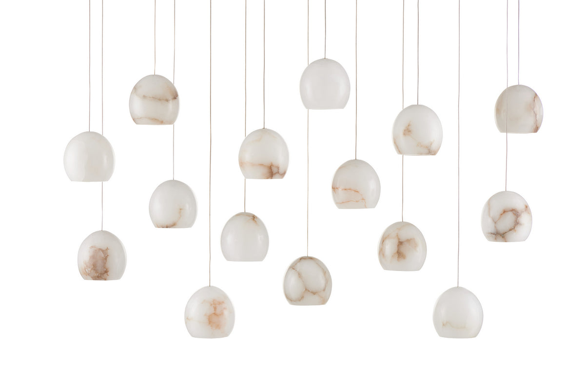 Currey and Company 15 Light Pendant from the Lazio collection in Natural/Painted Silver finish