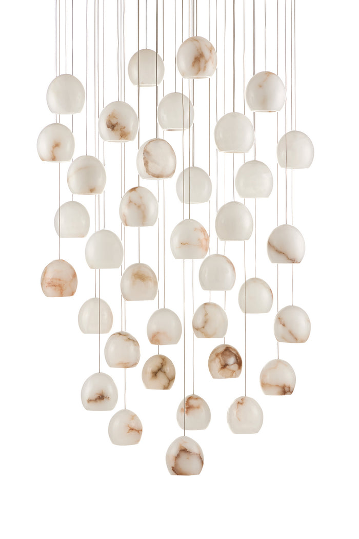 Currey and Company 36 Light Pendant from the Lazio collection in Natural/Painted Silver finish