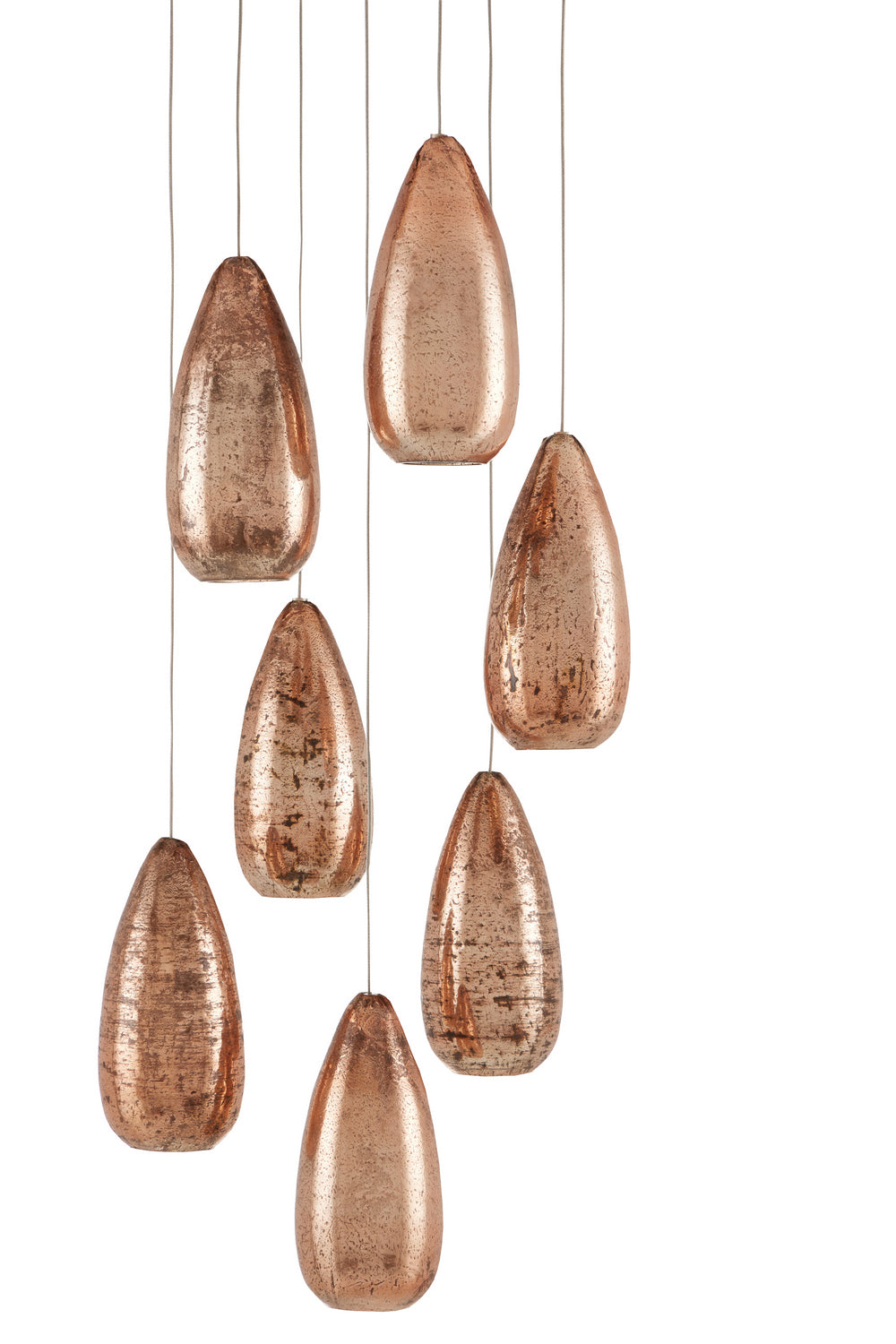 Currey and Company - 9000-0904 - Seven Light Pendant - Rame - Copper/Silver