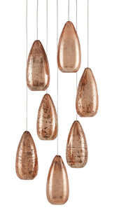 Currey and Company - 9000-0904 - Seven Light Pendant - Rame - Copper/Silver