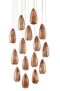 Currey and Company - 9000-0905 - 15 Light Pendant - Rame Collection - Copper