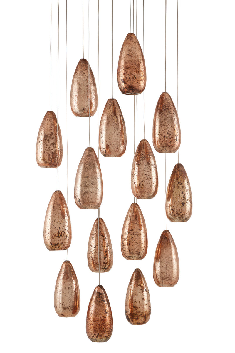 Currey and Company - 9000-0905 - 15 Light Pendant - Rame Collection - Copper
