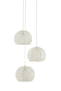 Currey and Company - 9000-0910 - Three Light Pendant - Piero Collection - Sugar White