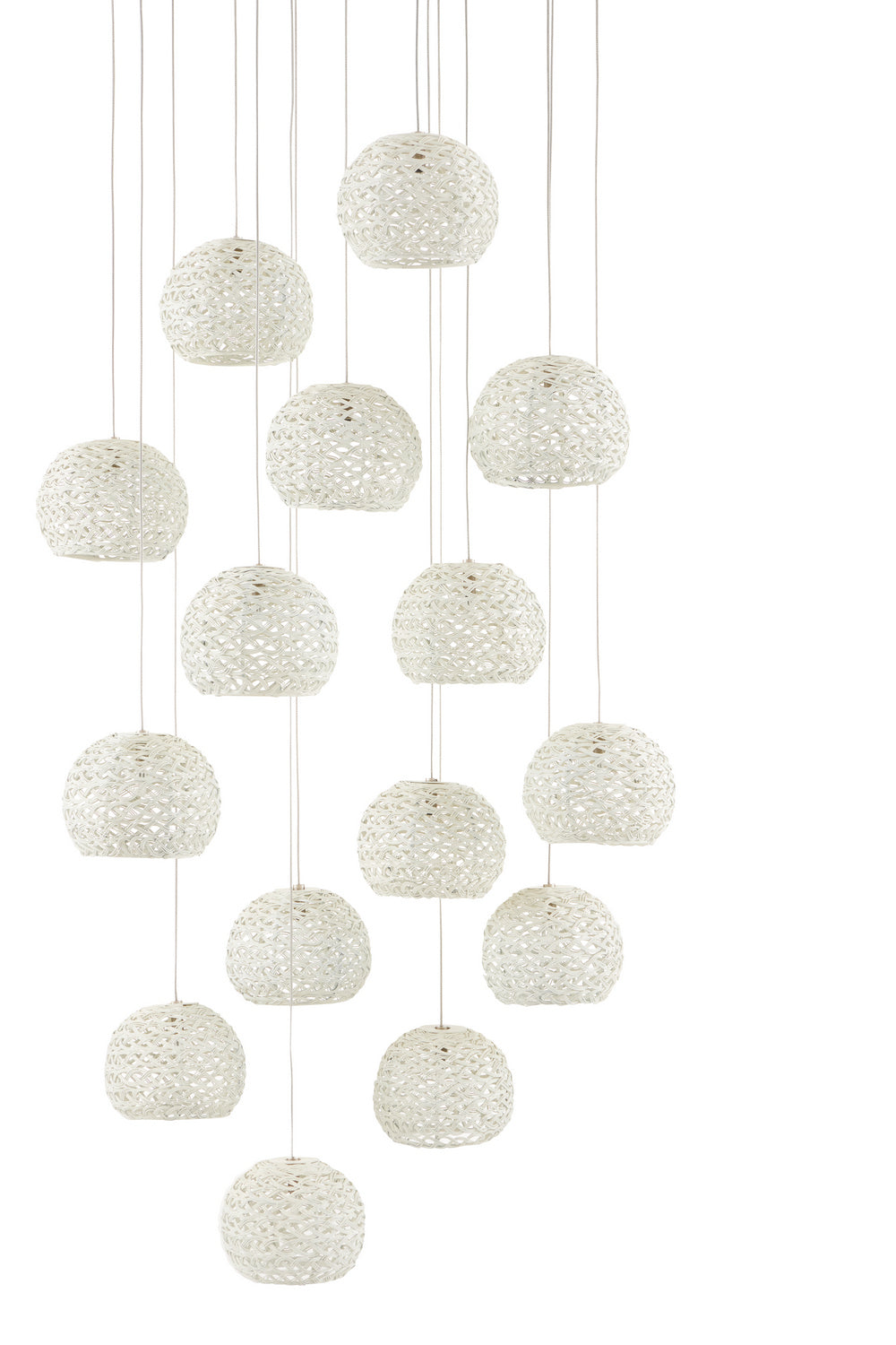 Currey and Company - 9000-0912 - 15 Light Pendant - Piero Collection - Sugar White