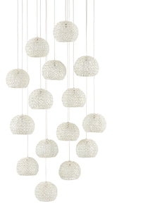 Currey and Company - 9000-0912 - 15 Light Pendant - Piero Collection - Sugar White