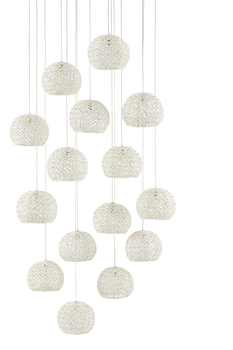 Currey and Company - 9000-0912 - 15 Light Pendant - Piero Collection - Sugar White