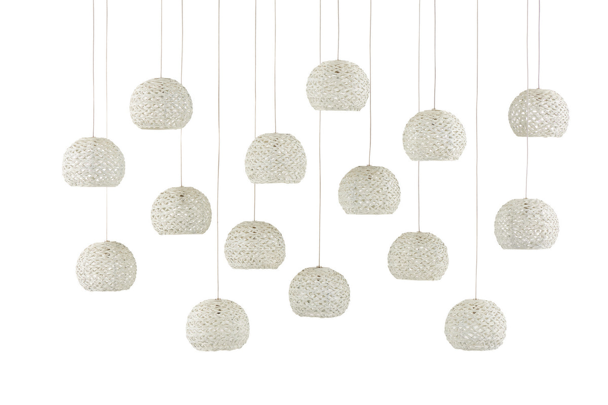 Currey and Company - 9000-0913 - 15 Light Pendant - Piero Collection - Sugar White