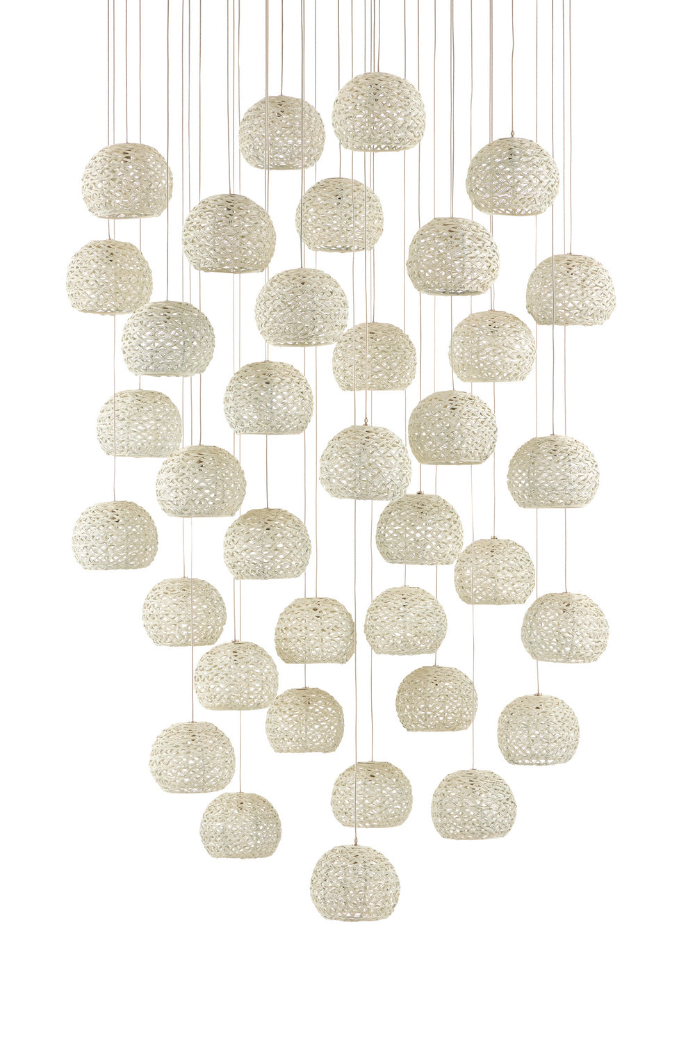 Currey and Company - 9000-0915 - 36 Light Pendant - Piero - Sugar White/Silver
