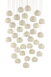 Currey and Company - 9000-0915 - 36 Light Pendant - Piero - Sugar White/Silver