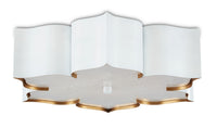 Currey and Company - 9999-0059 - Two Light Flush Mount - Grand Lotus Collection - Sugar White/ Contemporary Gold
