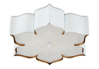 Currey and Company - 9999-0059 - Two Light Flush Mount - Grand Lotus Collection - Sugar White/ Contemporary Gold