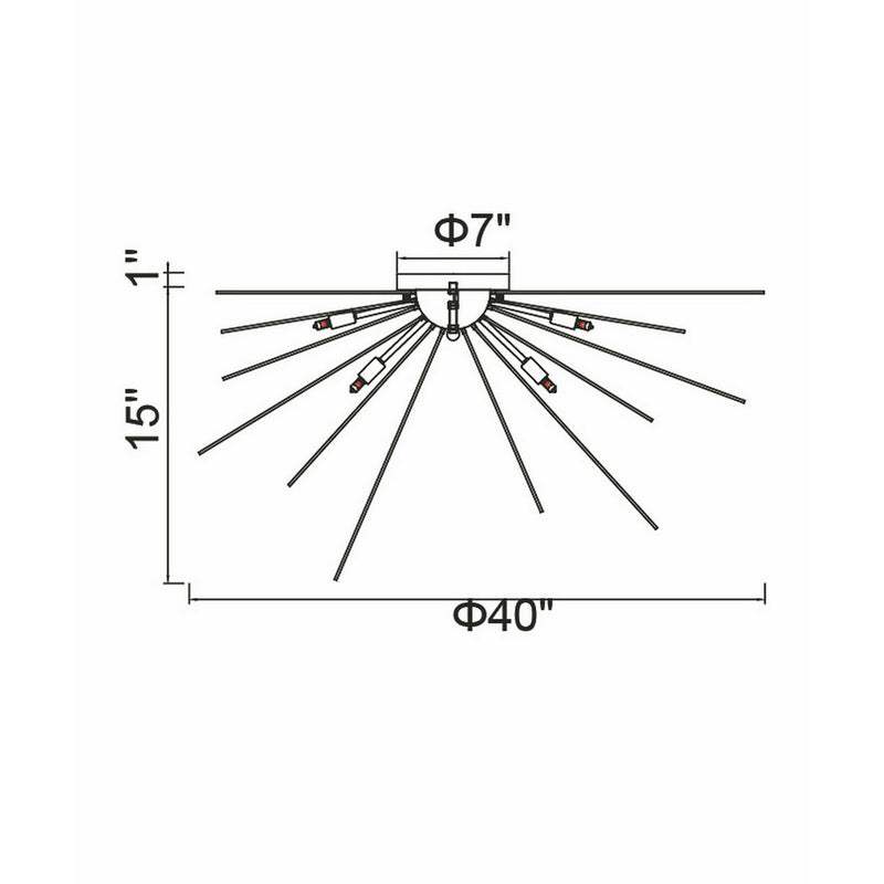 CWI Lighting - 1034C40-8-101 - Eight Light Flush Mount - Savannah - Black