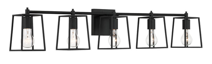 Craftmade Five Light Vanity from the Dunn collection in Flat Black finish
