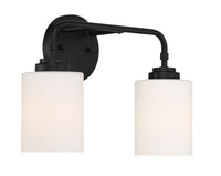 Two Light Vanity from the Stowe collection in Flat Black finish by Craftmade