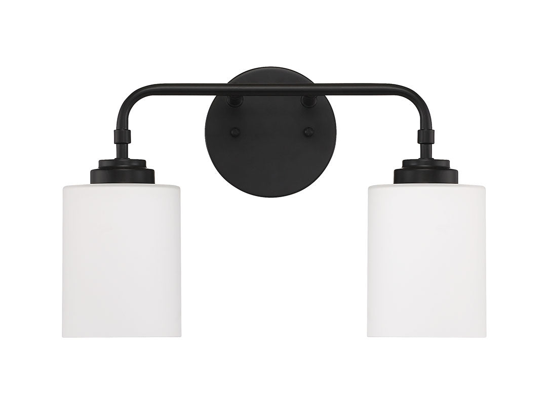 Two Light Vanity from the Stowe collection in Flat Black finish by Craftmade