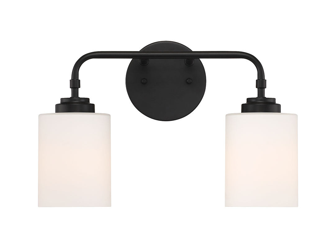 Two Light Vanity from the Stowe collection in Flat Black finish by Craftmade