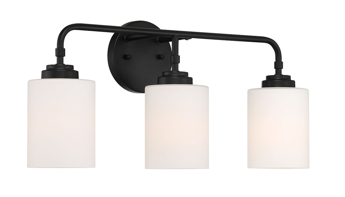 Three Light Vanity from the Stowe collection in Flat Black finish by Craftmade