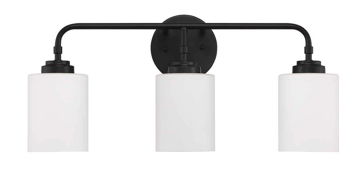 Three Light Vanity from the Stowe collection in Flat Black finish by Craftmade