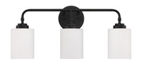 Three Light Vanity from the Stowe collection in Flat Black finish by Craftmade