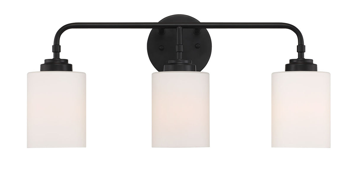 Three Light Vanity from the Stowe collection in Flat Black finish by Craftmade