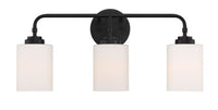 Three Light Vanity from the Stowe collection in Flat Black finish by Craftmade
